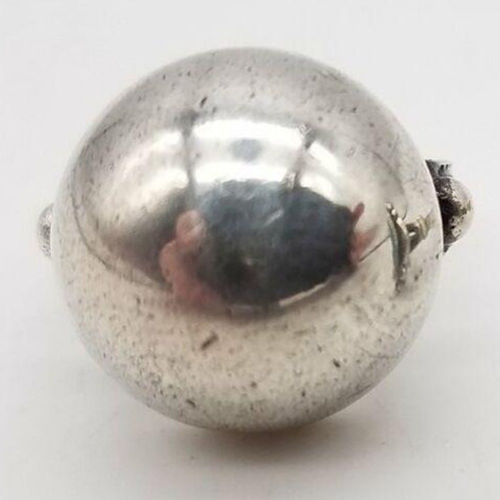 925 Sterling Silver Ring Size 4.75-5 large sphere orb - Picture 1 of 4